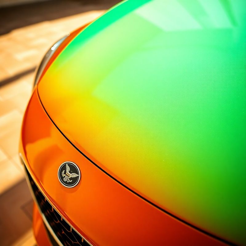 Capó de un coche nuevo bajo luz mediterránea de Sevilla